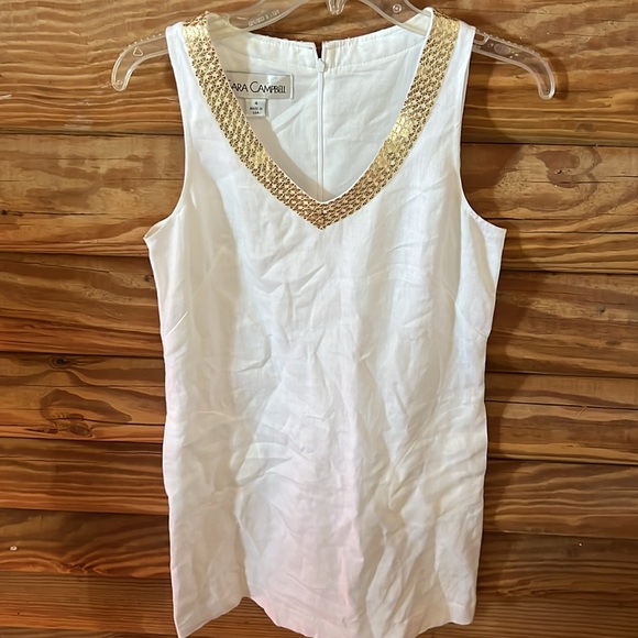 Sara Campbell White Linen Dress - Picture 2 of 10